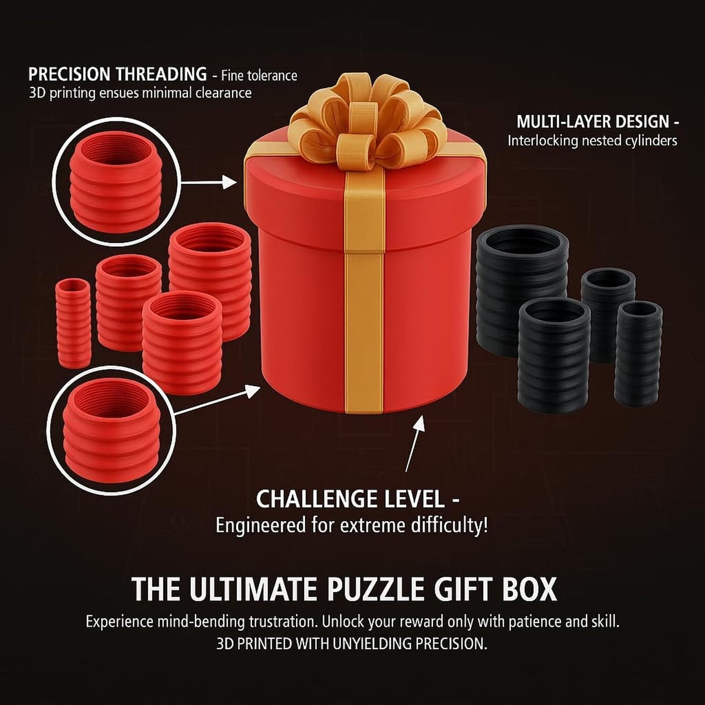Annoying Nested Screw Gift Box, Annoying Gift Box, Reusable Prank Gifts Boxes for Cash and Small Surprises, Money Puzzle Boxes for Cash Gifts, Perfect Gag Gifts for Birthday, Christmas & Fun Party