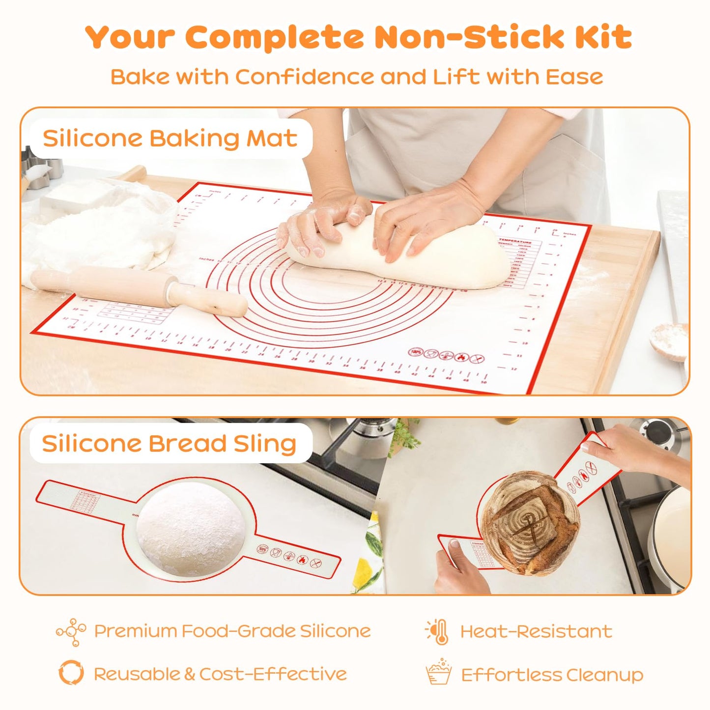 Sourdough Starter Kit, 9" Round & 10" Oval Banneton Bread Proofing Basket, Sourdough Bread Baking Supplies with Sourdough Starter Jar & Bread Slicer, Sour Dough Kit Gifts for People Who Love Baking