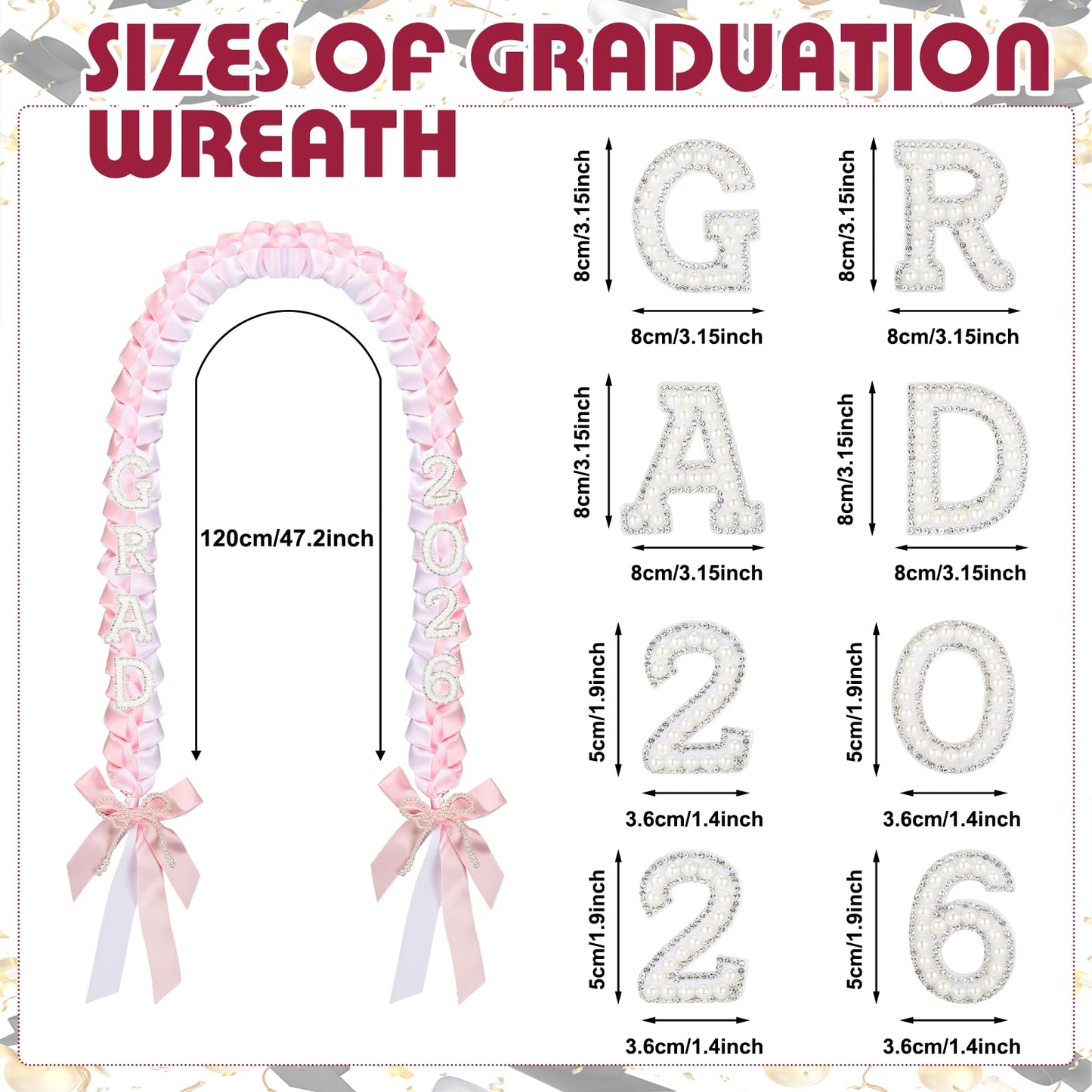 Suncalla 2026 Graduation Lei Bow Braided Ribbon Necklace Kit Graduation Ceremony Gift Photo Props for College Graduate DIY Decors Party Supplies Gown Accessories(Pink)