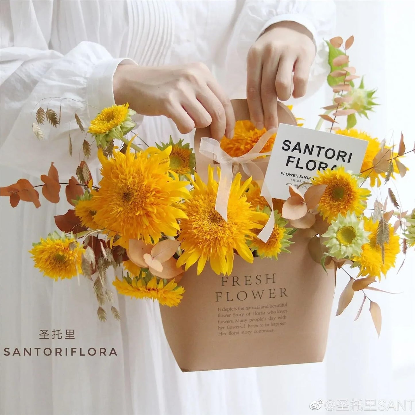 Nikeg Kraft Paper Flower Gift Bags 10Pcs Packaging Flower Boxs Rose Wrapping Handheld Waterproof Kraft Paper Bag Arrangement Valentine'S Day Wedding Decoration Gift(PINK,L 22 x10 x40cm)