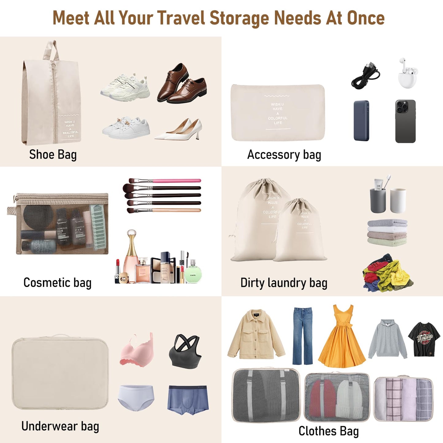 Packing Cubes for Travel-10 Set Luggage Organizer Bags for Family, Mesh Breathable Packing Cubes for Suitcases Durable Travel Essentials Bags Set