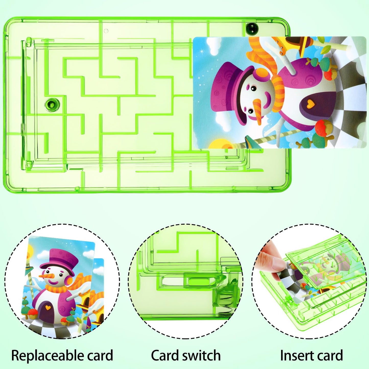 Civaner 10 Pieces Gift Card Puzzle Box Money Maze Gift Holder Plastic Puzzle Card Holder Intellectual Pinball Machine Game Fun Birthday Christmas Party Favors for Adults(Green)