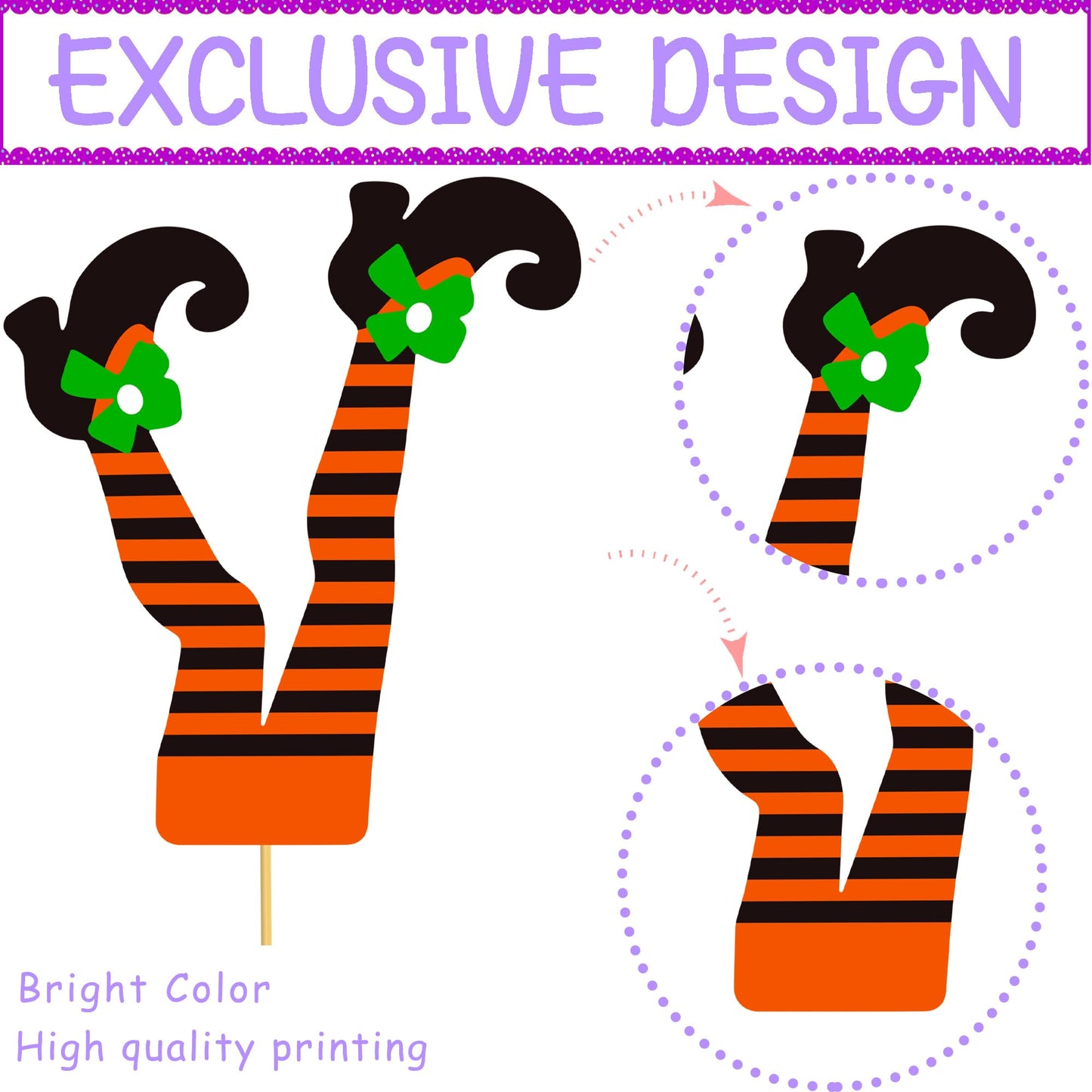 Halloween Witch Boot Centerpieces Sticks 24PCS Witch Theme Party Decorations Witch Leg Shoes Table Toppers Halloween Birthday Centerpieces for Fantasy Wizard Legs Baby Shower Supplies