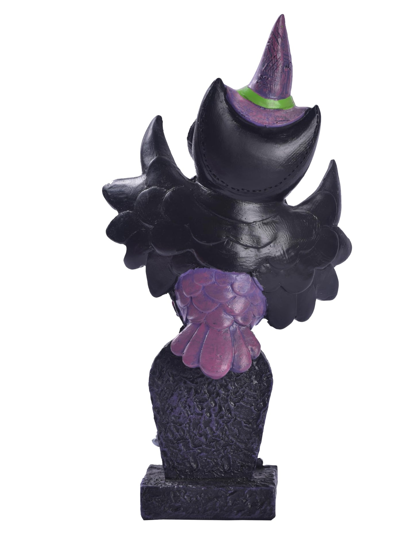 voiyio Resin Owl Statue Decor Home Indoor Halloween Party Decoration Figurine with Witch Hat Room Table Decoration Aesthetic Works of Art of Plastic (Purple)