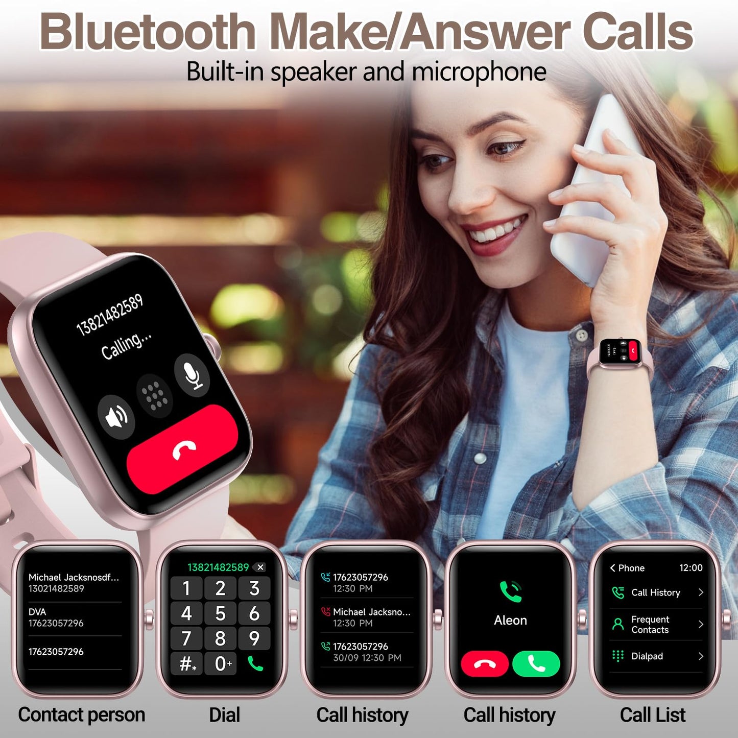 Smart Watch for Women Men with Bluetooth Call, Alexa Built-in Smartwatch, 1.83"DIY Dial Fitness Watch with Sleep Heart Rate Monitor, 110+ Sport Modes, IP68 Waterproof Watch Compatible with Android iOS
