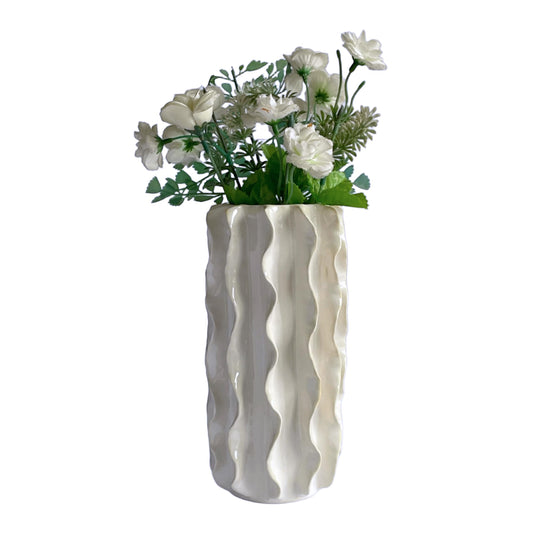 SEINHIJO Ceramic Flower Vase Modern Decor Sculpture Home Gift Statue for Tabletop Bookshelf Art 8.0 Inch