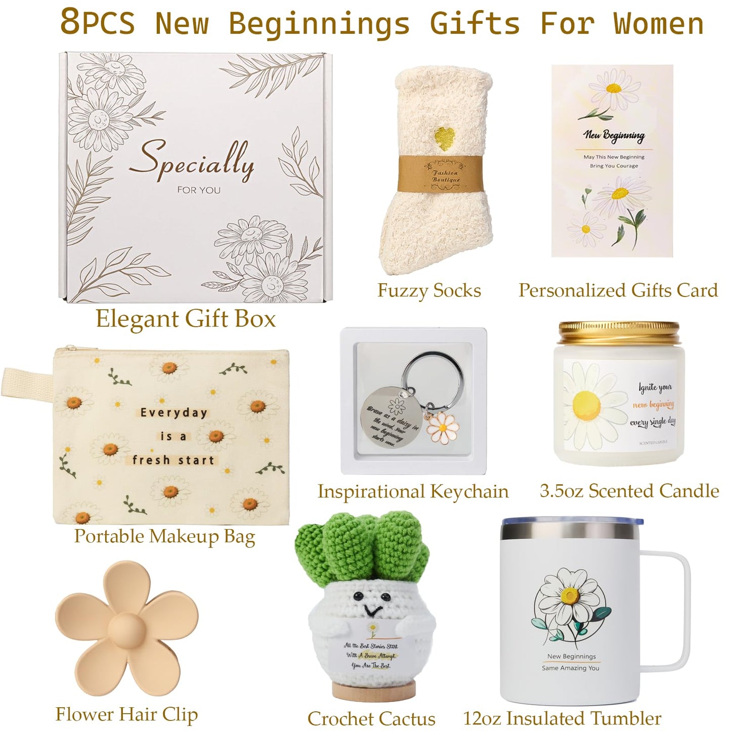New Beginnings Gifts for Women – Graduation Farewell Leaving Going Away Goodbye Retirement Gift Basket for Her Women Coworkers, New Job Good Luck, Moving On, Divorce, Housewarming, Break Up Gifts