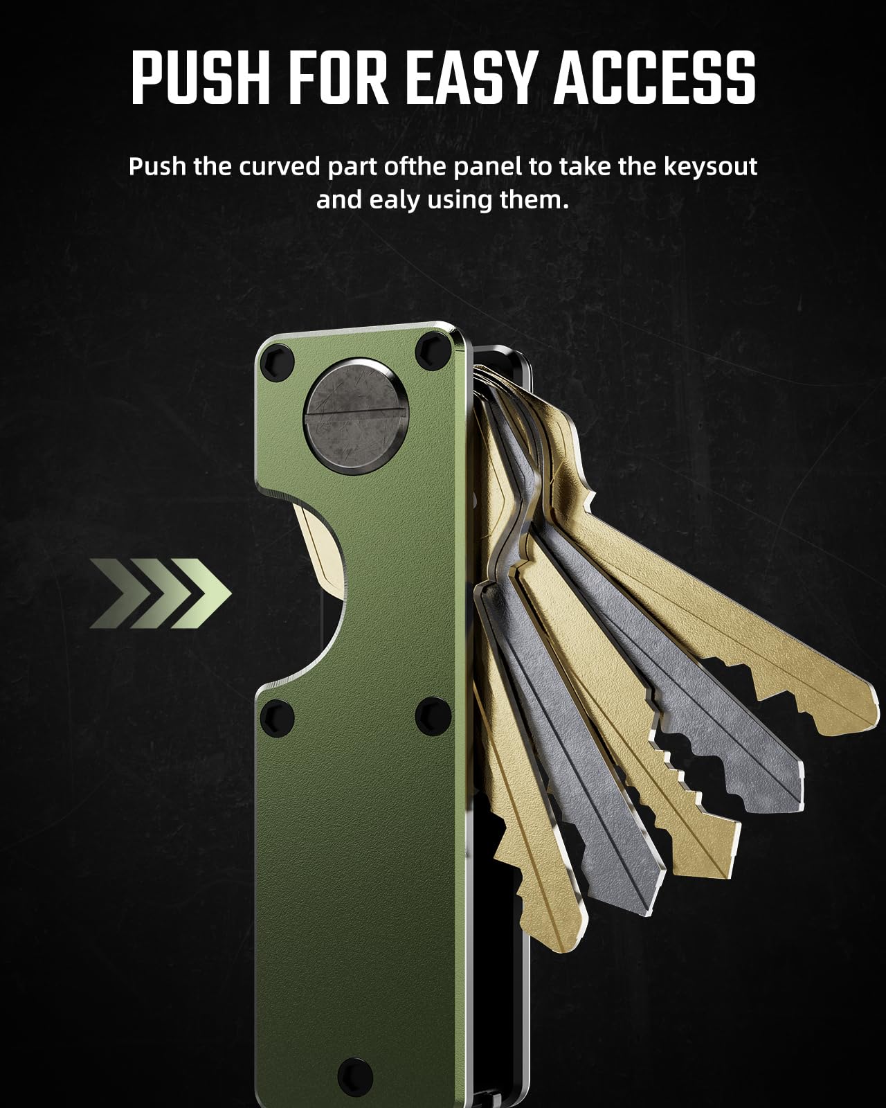 MINBERAND Key Organizer Compact Key Holder Metal Key Chain Minimalist key case key holder for keychain Secures 1-5 Keys