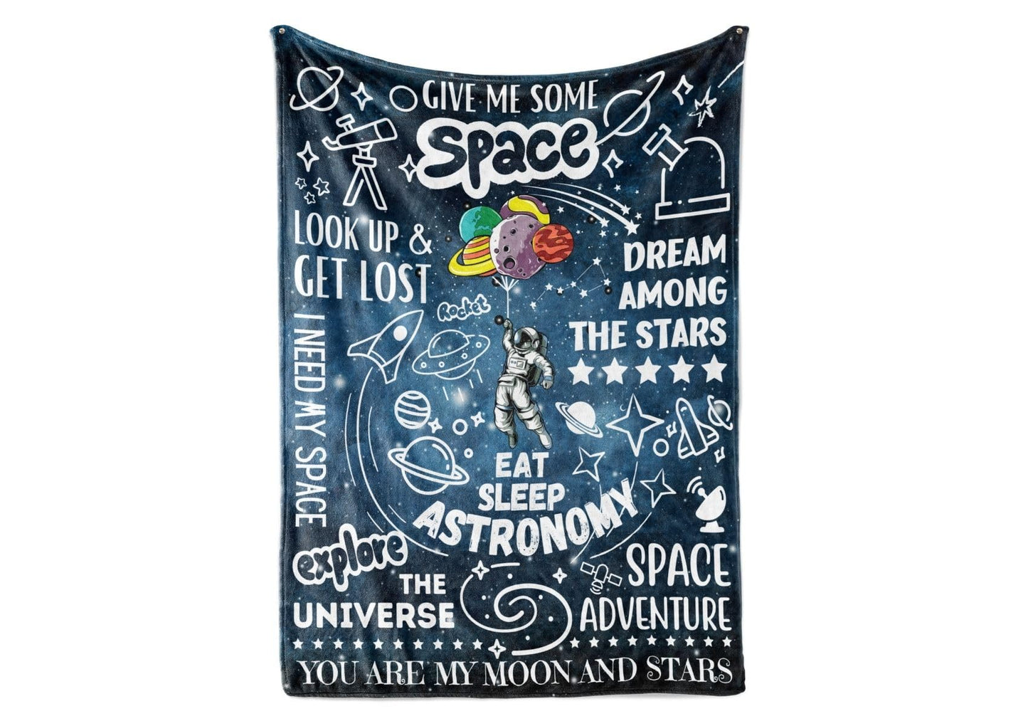 Huglanket Space Gifts for Boys Teen - Give Me Some Space Astronaut Blanket - Astronomy Flannel Plush Throw 50x65 Inches