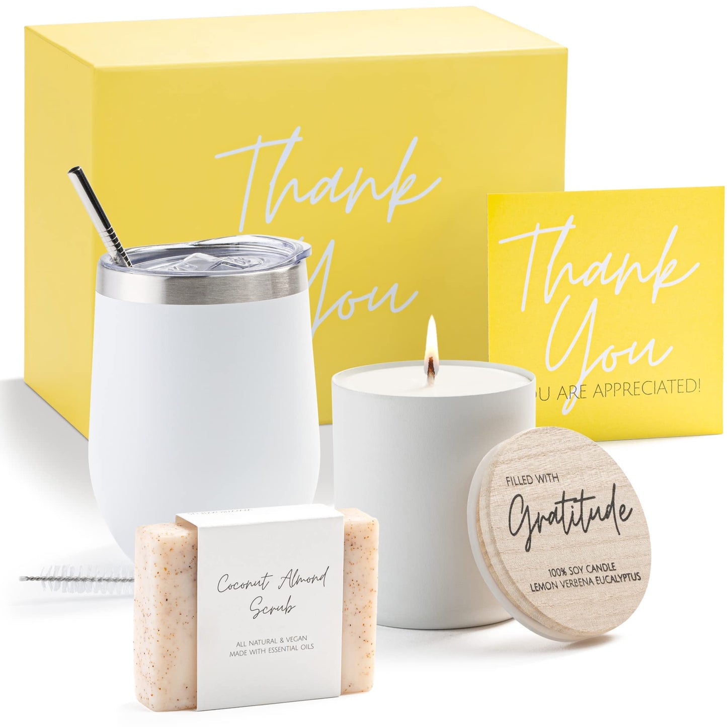 Boxzie Thank You Gifts for Women, Appreciation Gift Box Set, Gratitude Candle Basket - Thoughtful Boxes for Employee, Boss, Coworker, Hostess, Secretary, Teacher, Female Friend