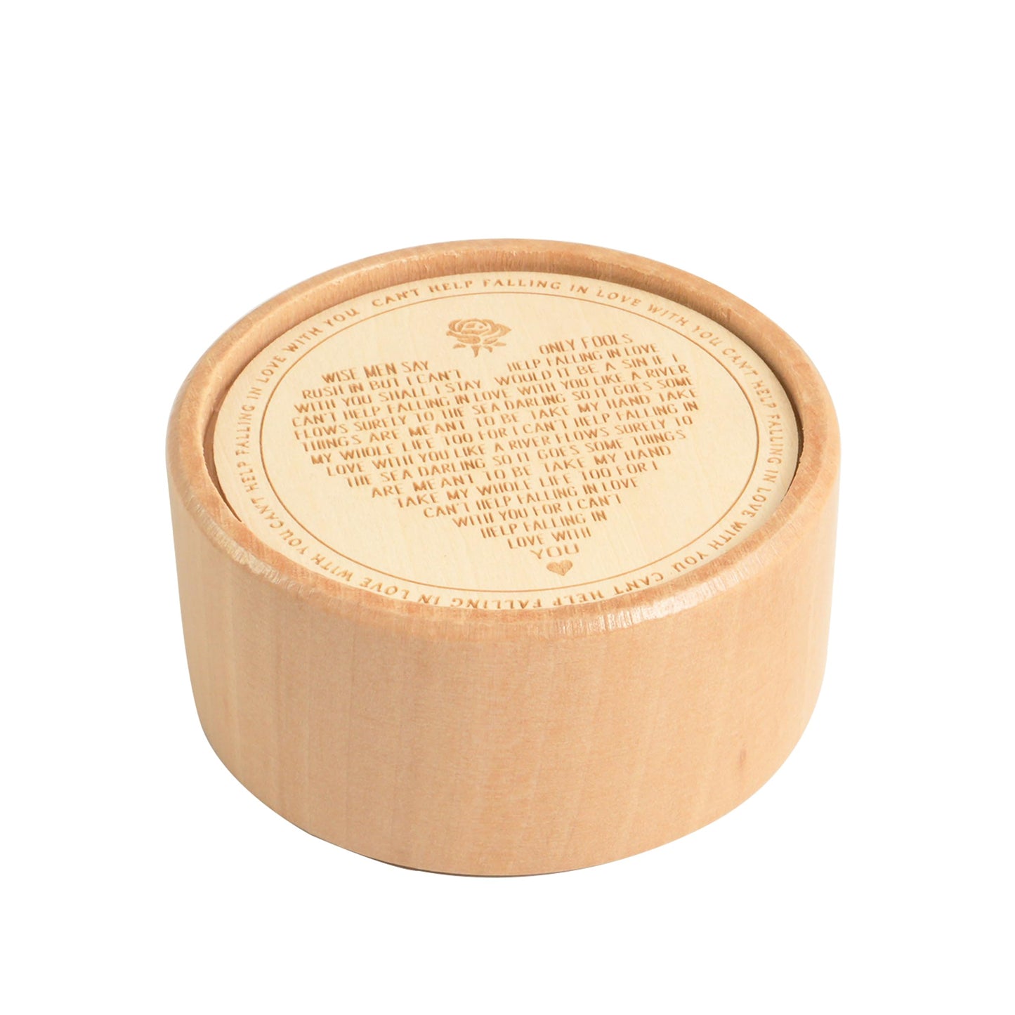 Noland Can't Help Falling in Love Wood Music Box,Engraved Wind Up Wooden Musical Boxes Gifts for Lovers,Girlfriend,Boyfriend,Wife,Husband,Wedding Anniversary Valentine Romantic Gift