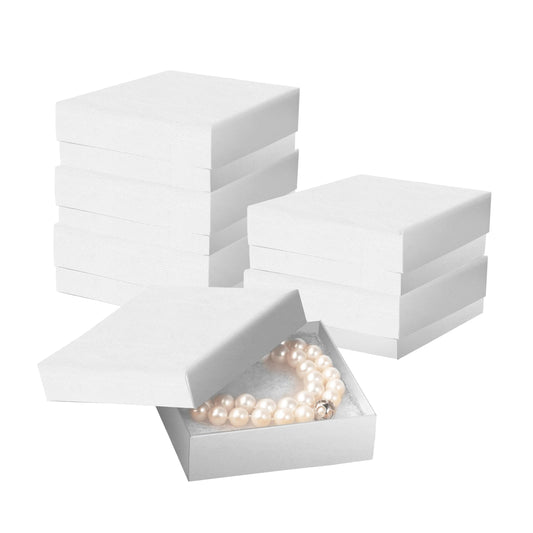 Prestige & Fancy Jewelry Gift Boxes 6 Pack 3.5x3.5x1 inch Cardboard Jewelry Box, Cotton Filled Small Gifts Boxes With Lids | For Earring, Bracelet, Necklace, Gift Card Boxes For Presents