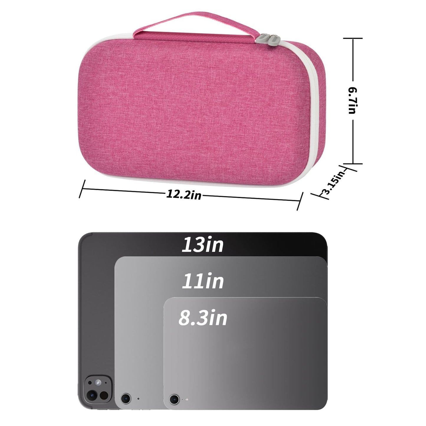 Travel Sunglass Organizer Case for Sojos/for Goodr/for Quay Polarized Sunglasses Men Women, 8 Pairs Trendy Glasses Storage Box for Retro Oval/Rectangle Aviator Shady Rays Glasses(Bag Only)-Pink,L