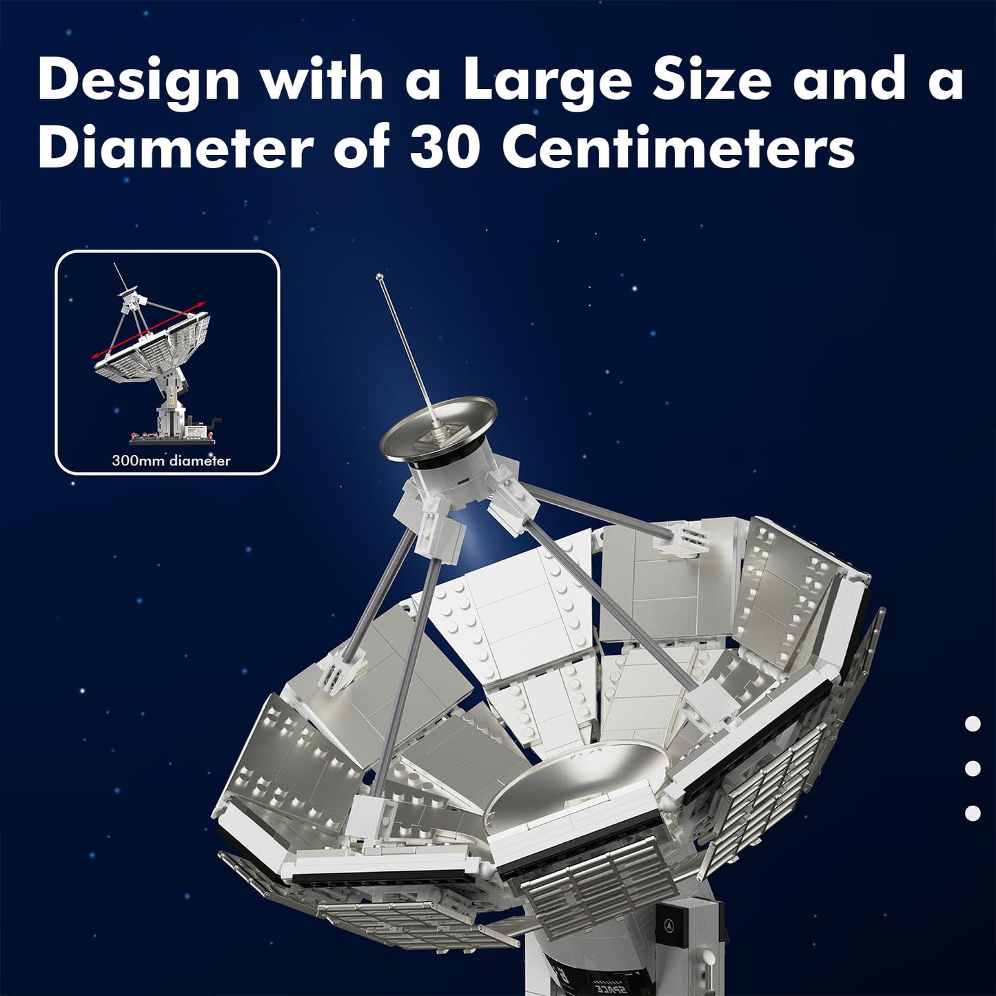 Sosuy Space Exploration Radio Telescope Building Blocks Set, STEM Toys for Boys 8+, Satellite Communication Base Model, Space-Themed Kit for Kids Adult Teens Girls Display