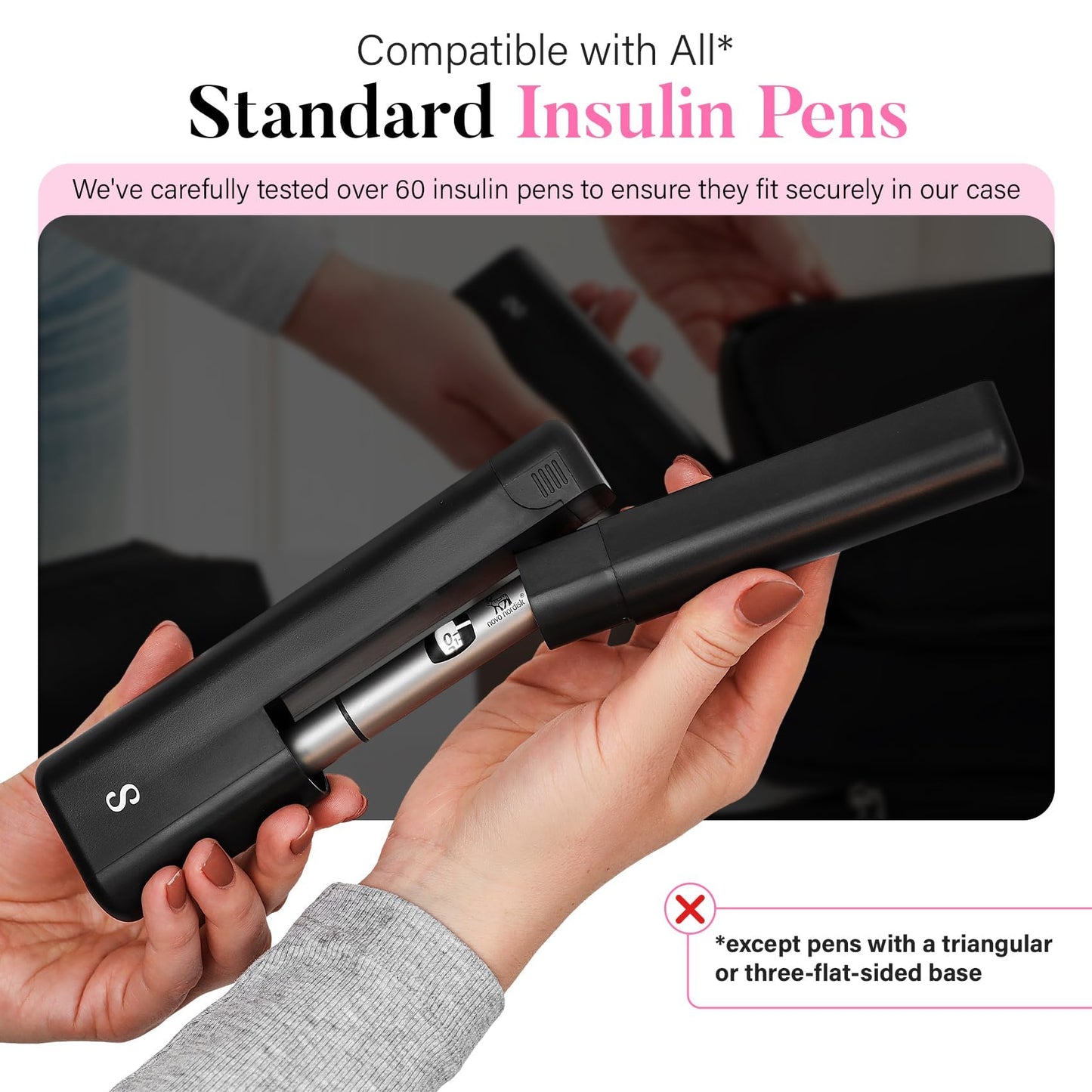 STRAWBERRY & CO Insulin Cooler Travel Case - Built-in Sharps Dispenser & Temperature-Control Organizer- TSA Approved Diabetic Pen Storage for Ozempic, Insulin Pens & Needles - Compact & Leak-Proof