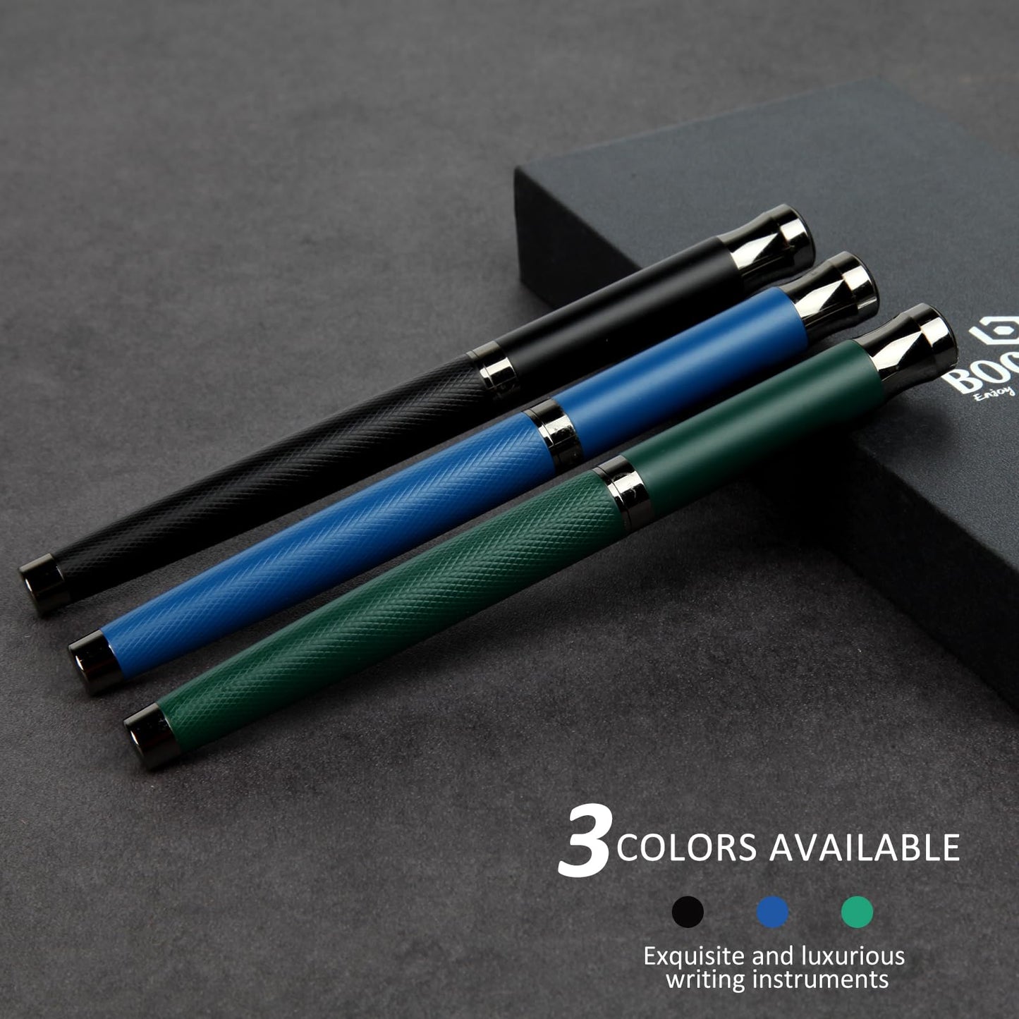 BOCIYER Liquid Ink Rollerball Pens - Fine Line Nice pen, Writing Pens for Journal and Office Supplies, Fancy Pen Gift Box for Father's Day or Mother's Day And Other Festivals(Green)