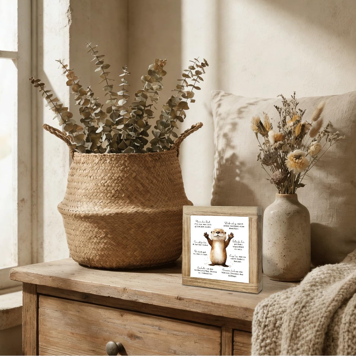 Inspirational Desk Sign Gift, Encouragement Motivational Quote Tabletop Decor, Stress Relief Positive Reminder for Home Office Desk Shelf, Thoughtful Gift for Coworkers Friends