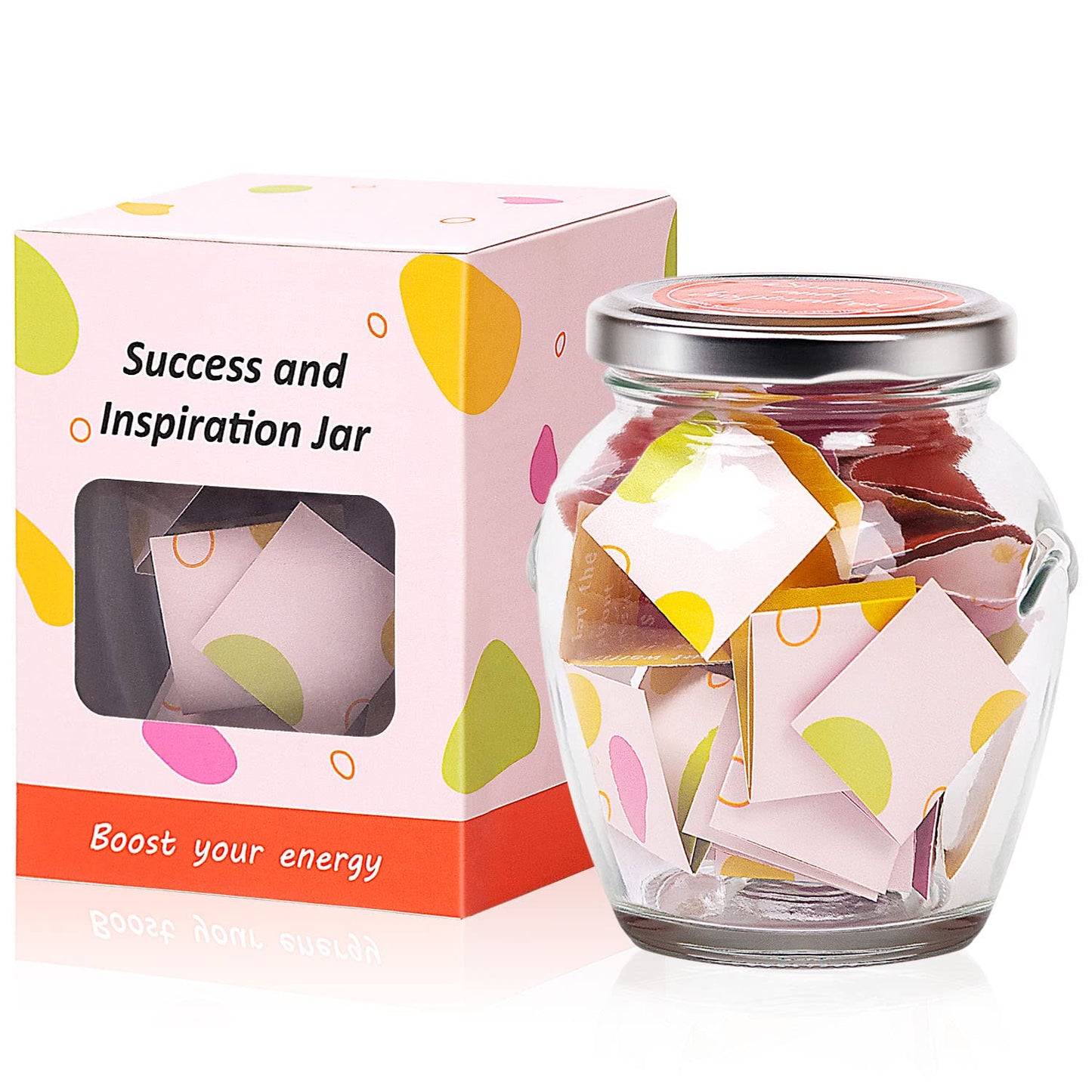 Success and Inspiration Jar, Positive and Motivated Quotes Jar, Gifts for Friends Female, Birthday Gifts for Friends Female - Going Away, Employee Appreciation, Thinking of You Gift for Friends, Women