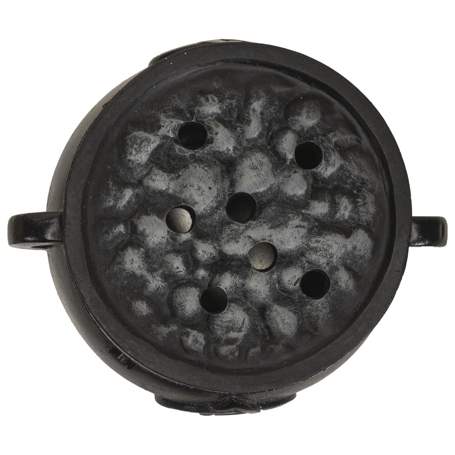 Summit Collection Gifts Black Wicca Celtic Triple Knot Cast Iron Cauldron Incense Cone Burner with Lid Triquetra Symbol Design with Star Cutouts Polyresin Home Decor 3.14" H