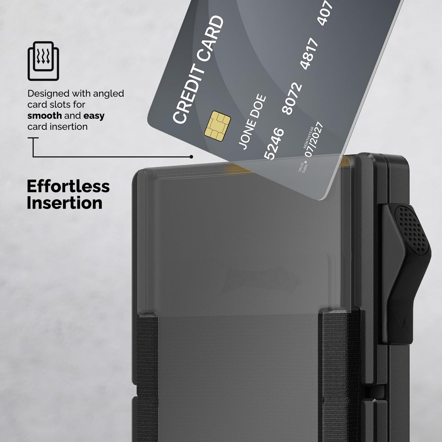 Slimwalt Wallet for Men with Money Clip - Holds 10-20 Cards, RFID Blocking Card Holder Wallets with Smart Card Slot, Minimalist Mens Wallet, Metal Pop Up Wallet, Gifts for Men Black