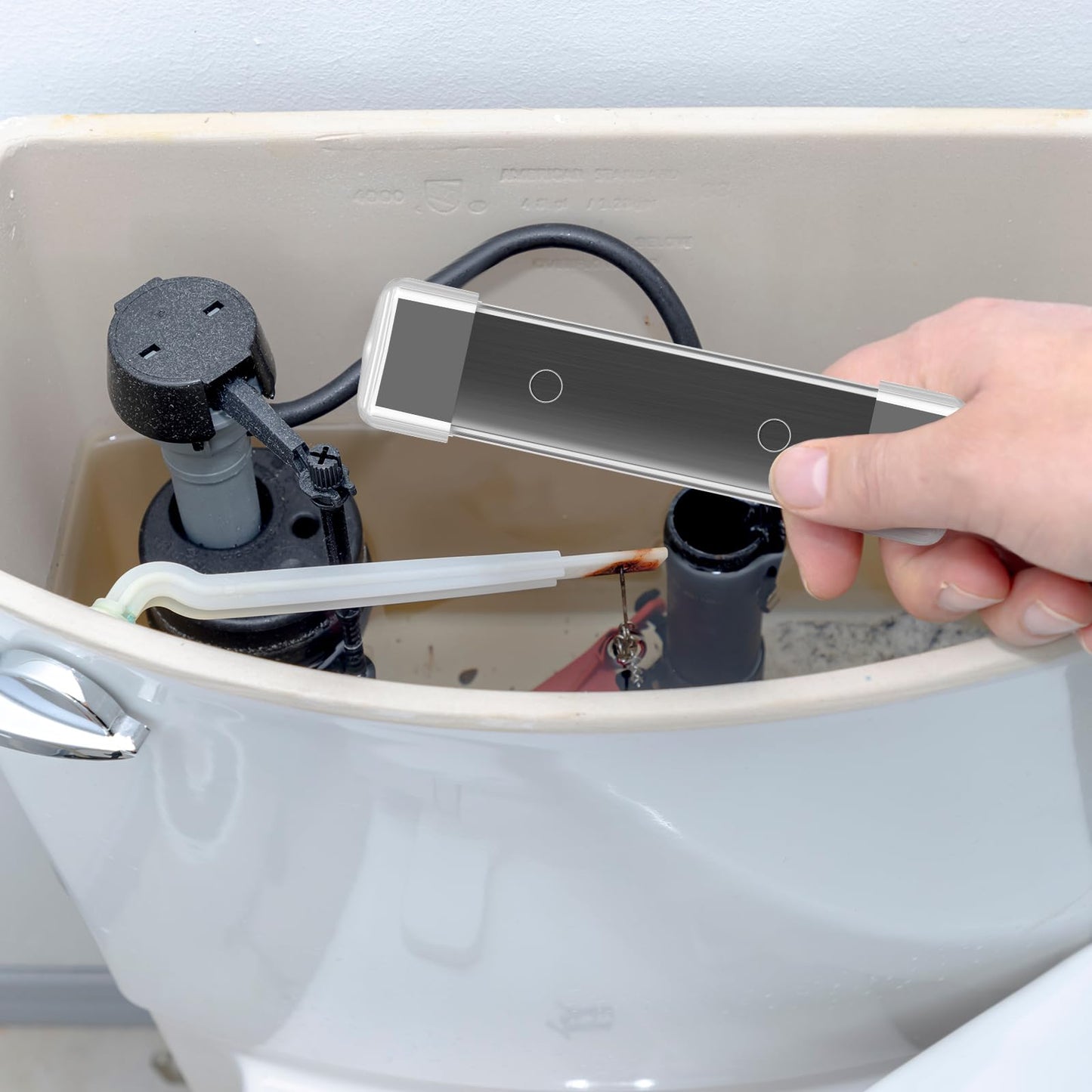 Dimsile 9 Pcs Magnetic Toilet Bowl Cleaner Black Toilet Cleaning Magnets Magnetic Tank Cleaner for Household Bathroom Cleaning Supplies Against Stains No Chemicals