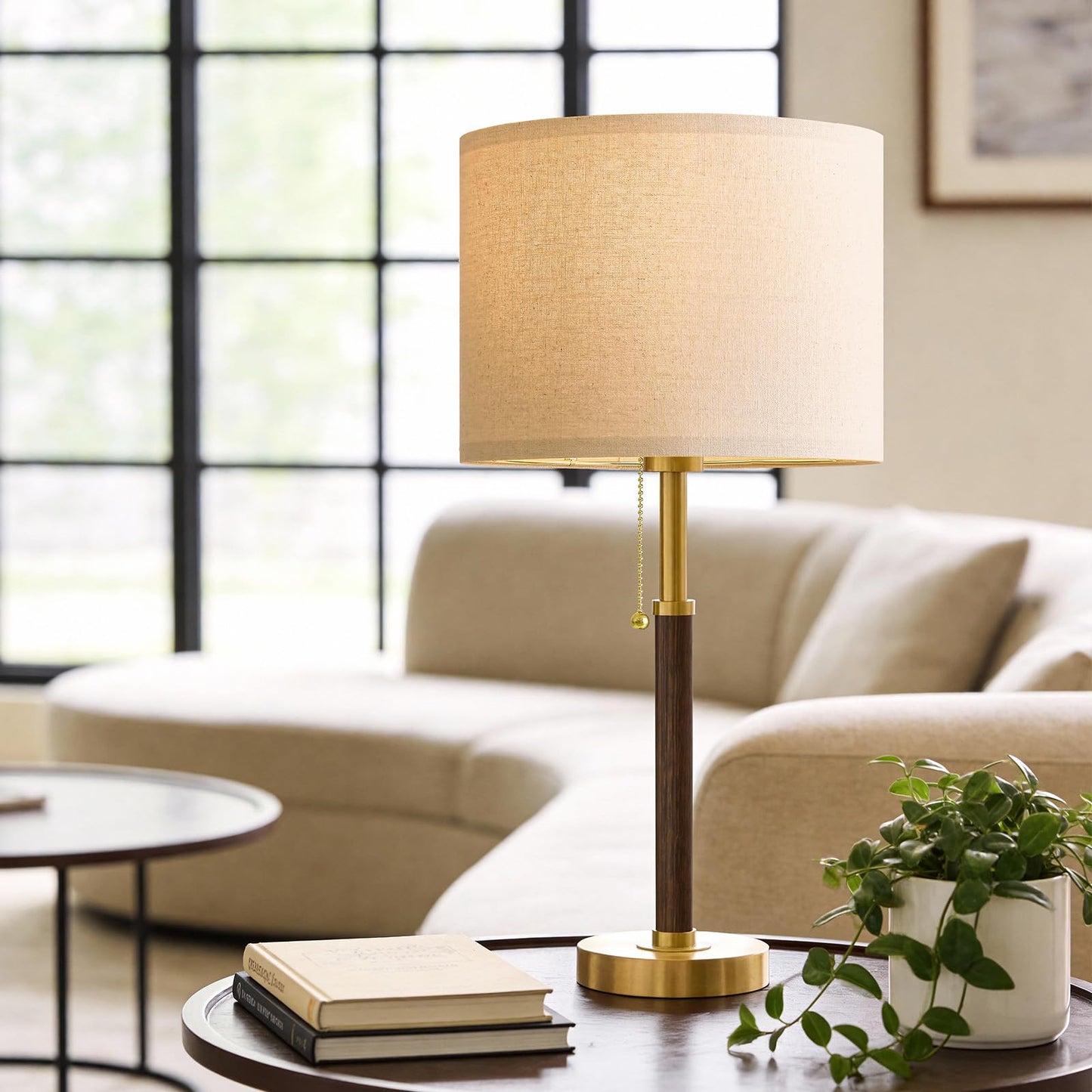 G-SAFAVA 22" Table Lamps Mid Century Modern Lamps for Bedroom Living Room Bedside Lamps for Night Stands Wood Nightstand Lamp Gold Small Side End Table Lamps Set of 2 Vintage Home Deco Office Gifts