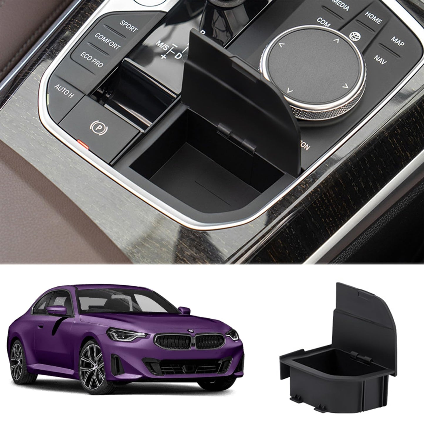 YAOBINID Center Console Organizer Compatible with BMW 1 2 3 4 Series X3 X4 F40 F44 G20 G21 G22 G23 G24 G26 G01 G02 M4 G82 M3 G80 i4 i3 LHD Modification ABS Hidden Storage Box