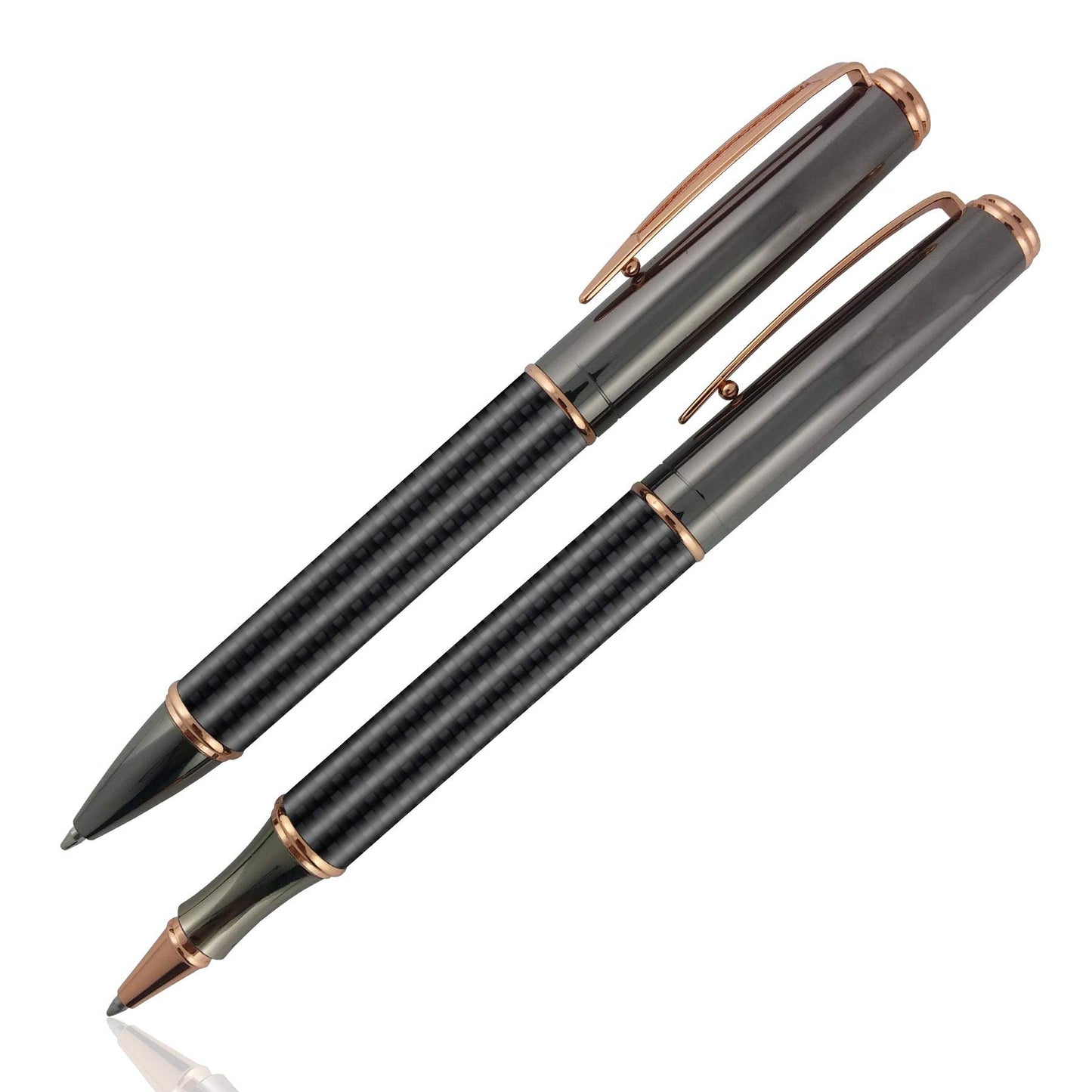 SyPen Luxury Pen Set, Elegant Fancy Rollerball & Ballpoint- Executive Business Pens, Twist Action Metal Rollerball Pen +Carbon Fiber Barrel Ballpoint Pen + Nice Gift Box