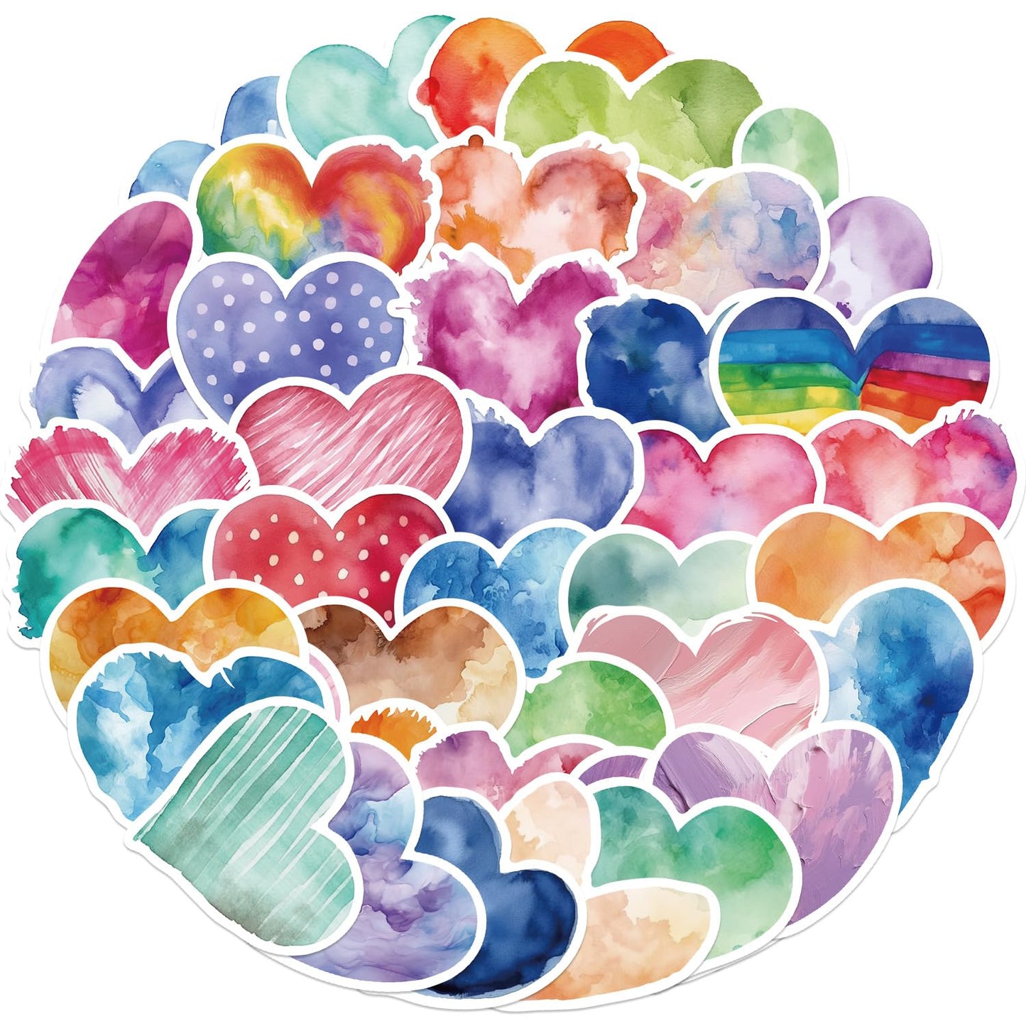 50 PCS Love Stickers Heart Sticker Cute Sticker for Journaling Laptop Scrapbook Water Bottles Guitar Suitcase Phone Snowboard Waterproof Vinyl Gifts for Women Girl Kids Adult Teens