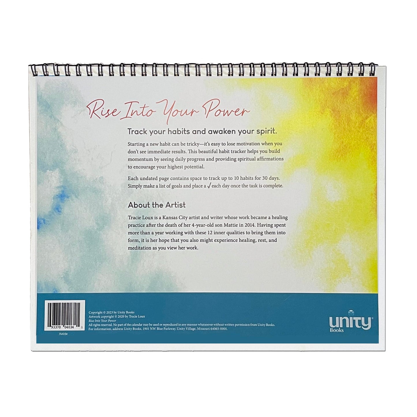Rise Into Your Power Habit Tracker – 30-Day Undated Spiral Planner with Watercolor Art & Affirmations – Track Up to 10 Habits – Mindful Productivity Journal for Women – Self-Care & Wellness Gift
