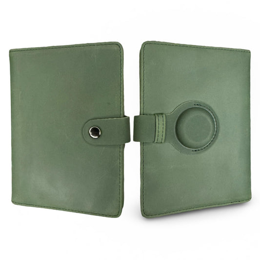 Genuine Leather Passport Holder Compatiable with and Moto Tag Wallet for Men and Women RFID Blocking for Secure Traveling and Documentation Organizer (Green)