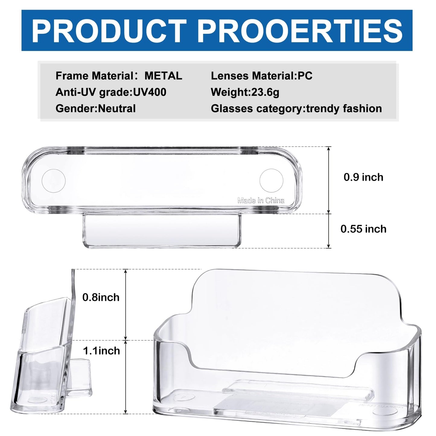 Bucherry Acrylic Business Card Holder Clear Desktop Business Card Holder Display Desk Stand for Office Exhibition Paper Brochure Supplies(24 Pieces)