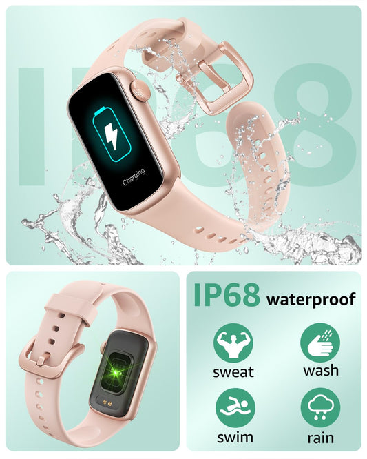 Fitness Tracker with Step Counter/Calories/Stopwatch, Activity Health Tracker with Blood Pressure Heart Rate Monitor, Sleep Tracker, 137+ Sport Modes, Pedometer Smart Watch, Gift for Women Men Pink