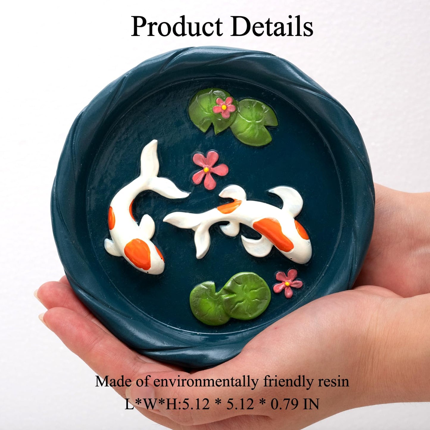 wowhalolo Koi Fish Ring Dish - Resin Jewelry Tray, Jewerly Holder for Women& Engagement Gift, Wedding Ring Holder for Ceremony, Key Bowl for Trinkets, Small Decorative Tray