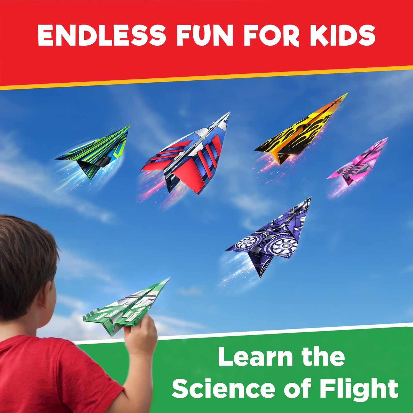 Doctor Jupiter My First Paper Airplane Book Kit for Kids Ages 6+ | Make & Fly 50+ Paper Airplanes with 500+ Stickers |Birthday Gift Ideas for 6-7-8-9-10 Year Old Boys & Girls | Airplane Toy, Craft Kit