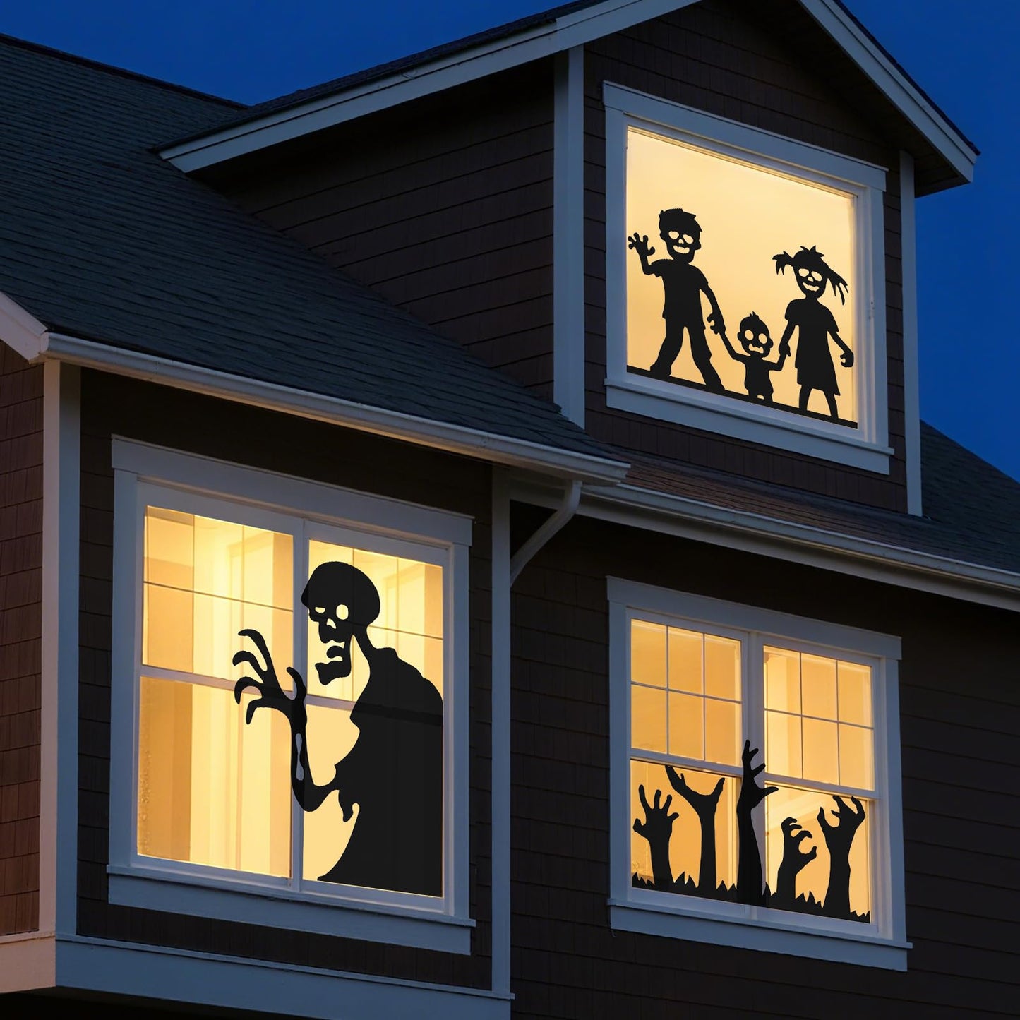 FYSUIMU 3Pcs Halloween Window Decor Large Scary Clings Fabric Decoration 47 x 31.5 Inch Black Zombie Arm Spooky Monster Window Silhouette Cover for Wall Garage Home Indoor Outdoor Trick or Treat Party