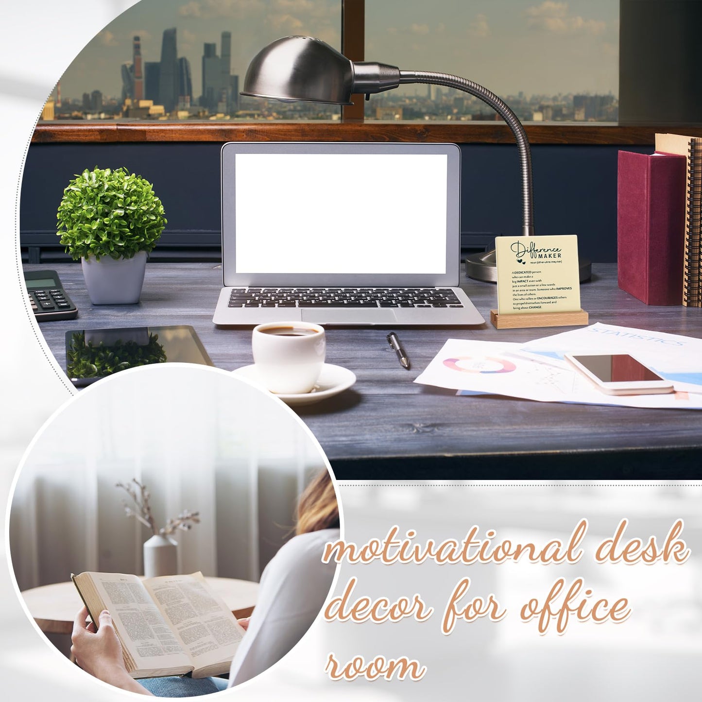 Roowest 10 Pcs Graduation Appreciation Gift for Teacher Motivational Desk Decor Positive Wooden Signs Desk Plaque for Teacher Nurse Secretaries Coworker Employee Office Team(Difference Maker)