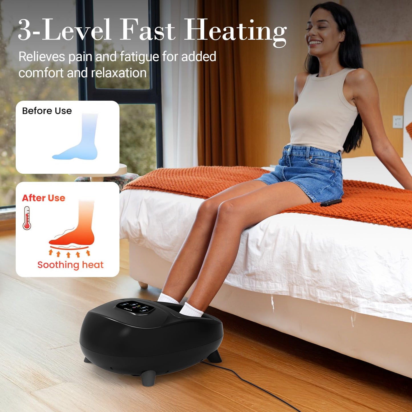 CuPiLo Foot Massager with Heat, FSA Eligible HSA Store Upgraded Full Foot Shiatsu Massage for Neuropathy, Remote Control Multi-Level Settings, Feet Massager for Plantar Fasciitis, Mothers Day Gifts