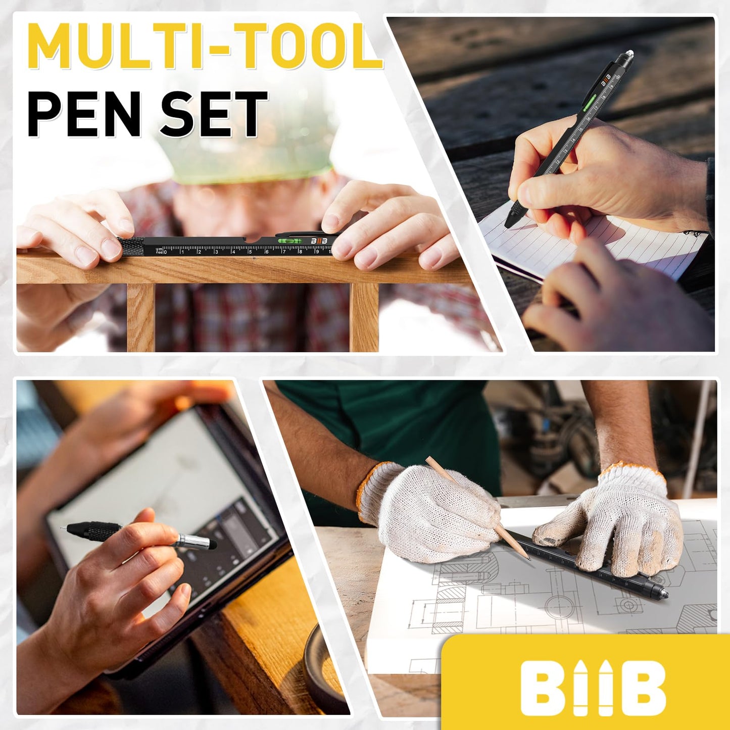BIIB Fathers Day Gift for Men 9 in 1 Multitool Pen, Mens Gifts for Him Dad Husband, Dad Gifts from Daughter Son, Personalized Gifts Ideas, Birthday Gifts for Men, Tools Cool Gadgets