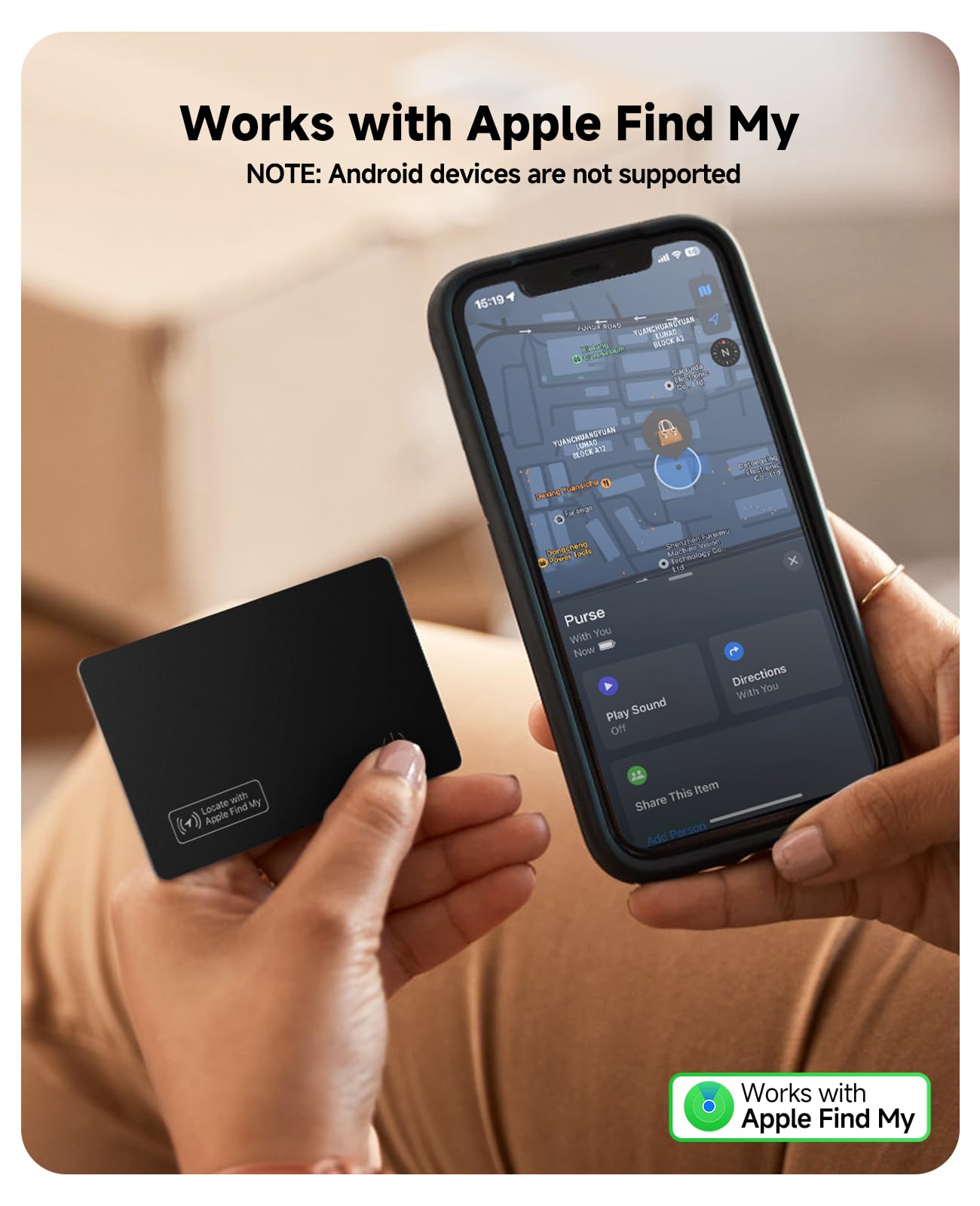 Apple MFi Certified Wallet Tracker Air Card Tag Tracker Card Ultra Slim 0.07in, IP68 Waterproof Travel Credit Card Design Works with Apple Find My for Wallets, Keys, Luggage,Bags-2Pack