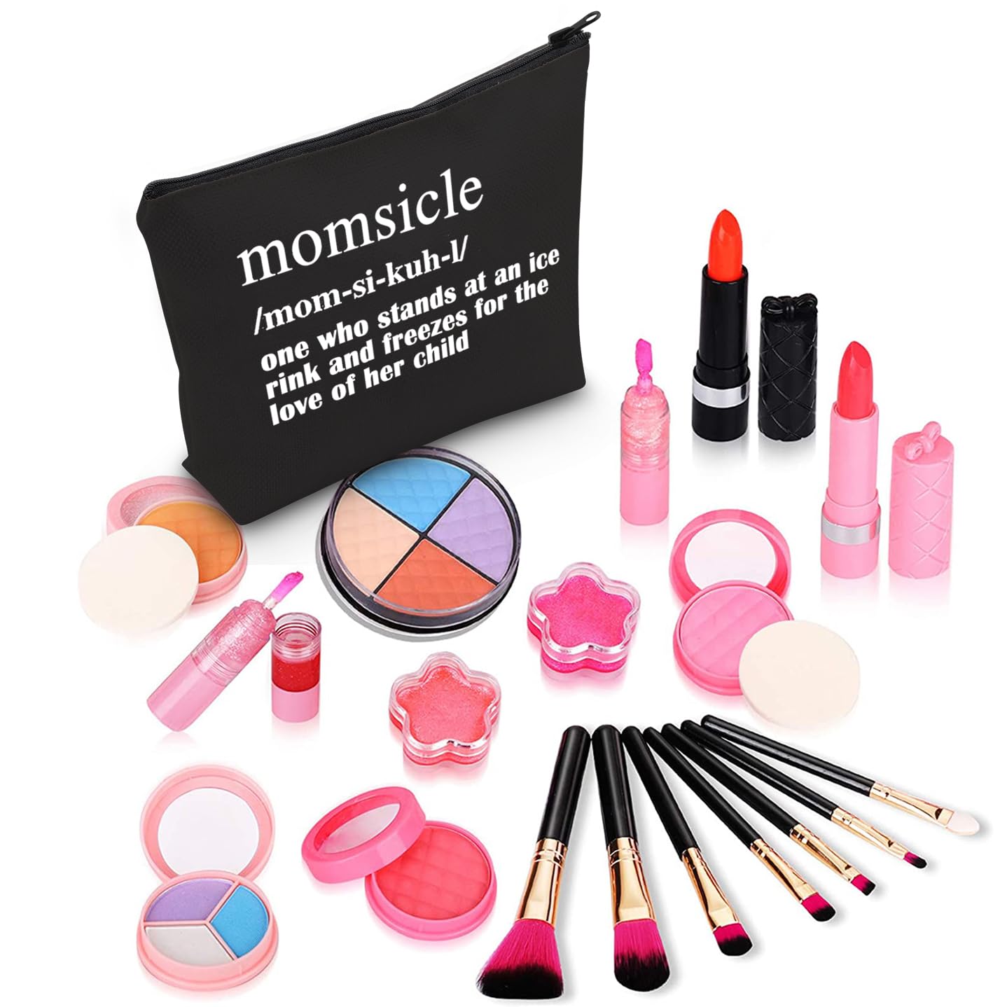 ZJXHPO Hockey Mom Survival Kit Momsicle Makeup Bag With Zipper Momsicle Definition Accessories Bag Mother's Day Gift For Hockey Lover Toiletry Bag (BL Momsicle)