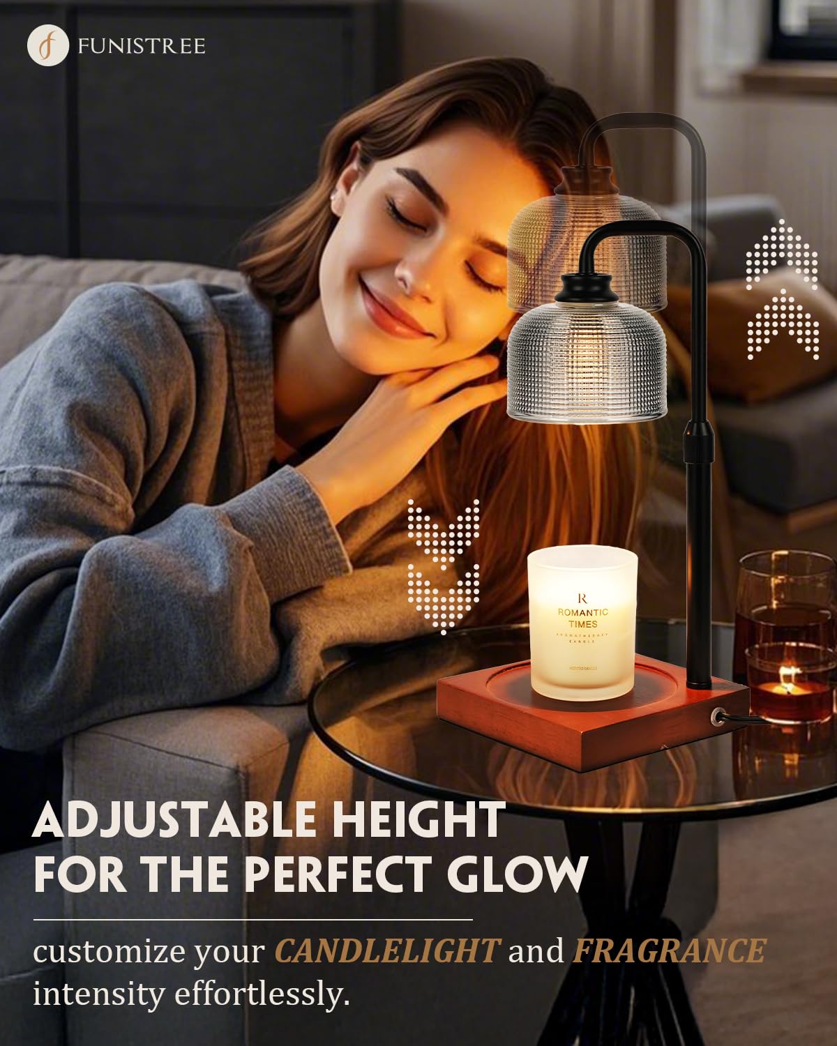 Candle Warmer Lamp with Timer Dimmable, Adjustable Height Candle Warmer,Mothers Day Birthday Gifts for Women Mom House Warming Gifts New Home, Wax Warmer for Jar Candles with 2 Bulbs