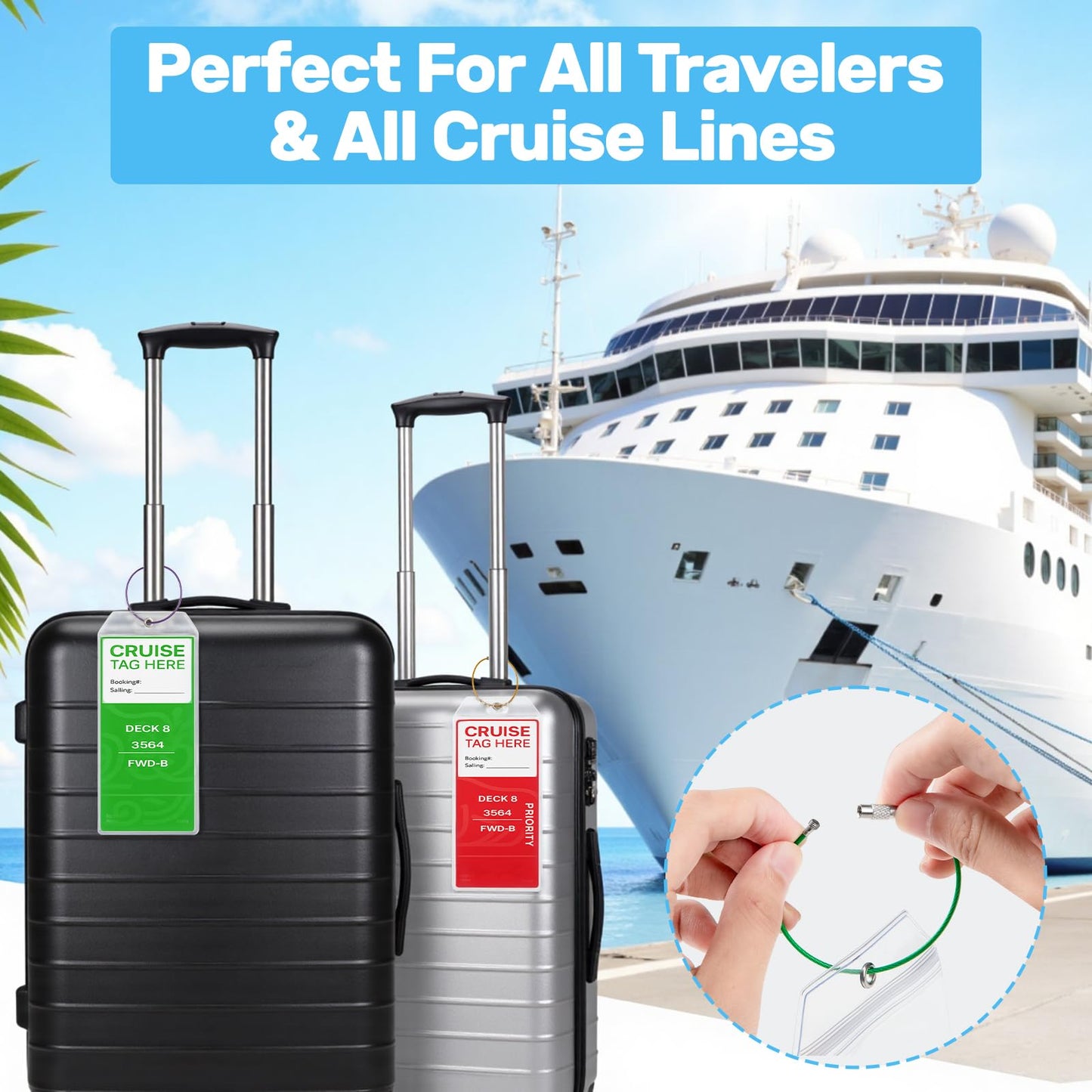 Noledome Cruise Essentials 2026-18PCS Cruise Must Haves Kit with Non-Surge Protector Power Strip, Lanyard with ID Holder, Magnetic Hooks, Luggage Tag Set, Towel Bands, Waterproof Phone Holder