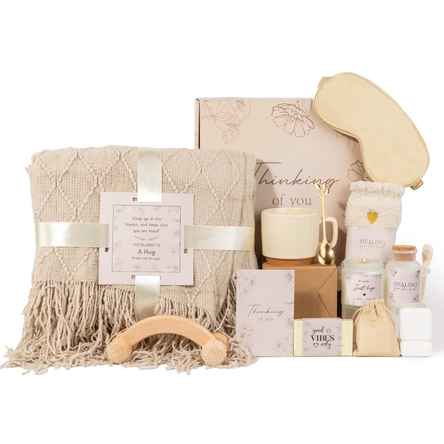 Mothers Day Thinking of You Gift Basket for Mom, Self Care Get Well Soon Birthday Gifts for Women, Relaxing Spa Gifts Basket Sick Care Package for Women, Relaxation Get Well Gift After Surgery
