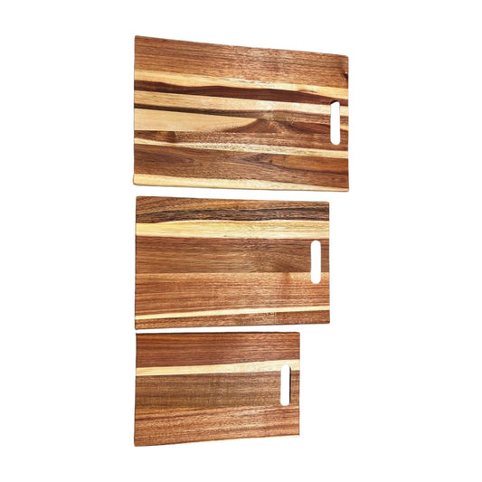 Luxe Essentials by PLH Premium 3-Piece Acacia Wood Cutting Board Set – Durable, Knife-Friendly, and Eco-Friendly Kitchen Essentials