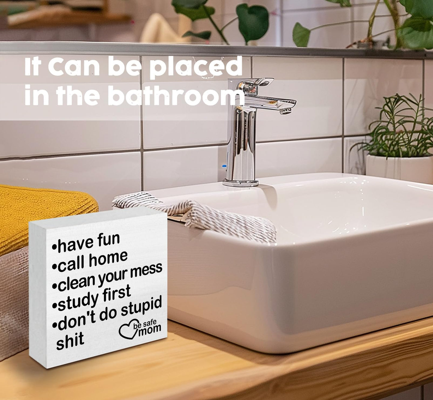 Nitelat Call Your Mom Signs - Dorm Decor for College Girls Guys, College Dorm Essentials for Guys, High School Graduation Gifts, Have Fun Call Home Clean Your Mess Study First Don't Do Stupid Shit