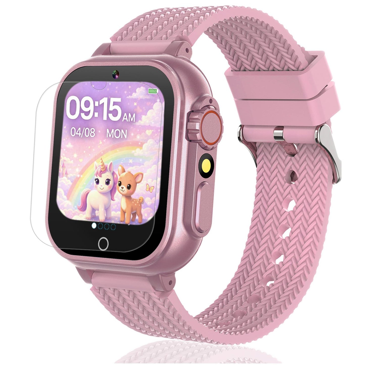 iCHOMKE Kids Smart Watch, Girls Boys Smartwatch with 32 Built-in Games Camera Video Recorder Player,Pedometer,Learning Toys Gifts for 4-10 Years Children (Pink)