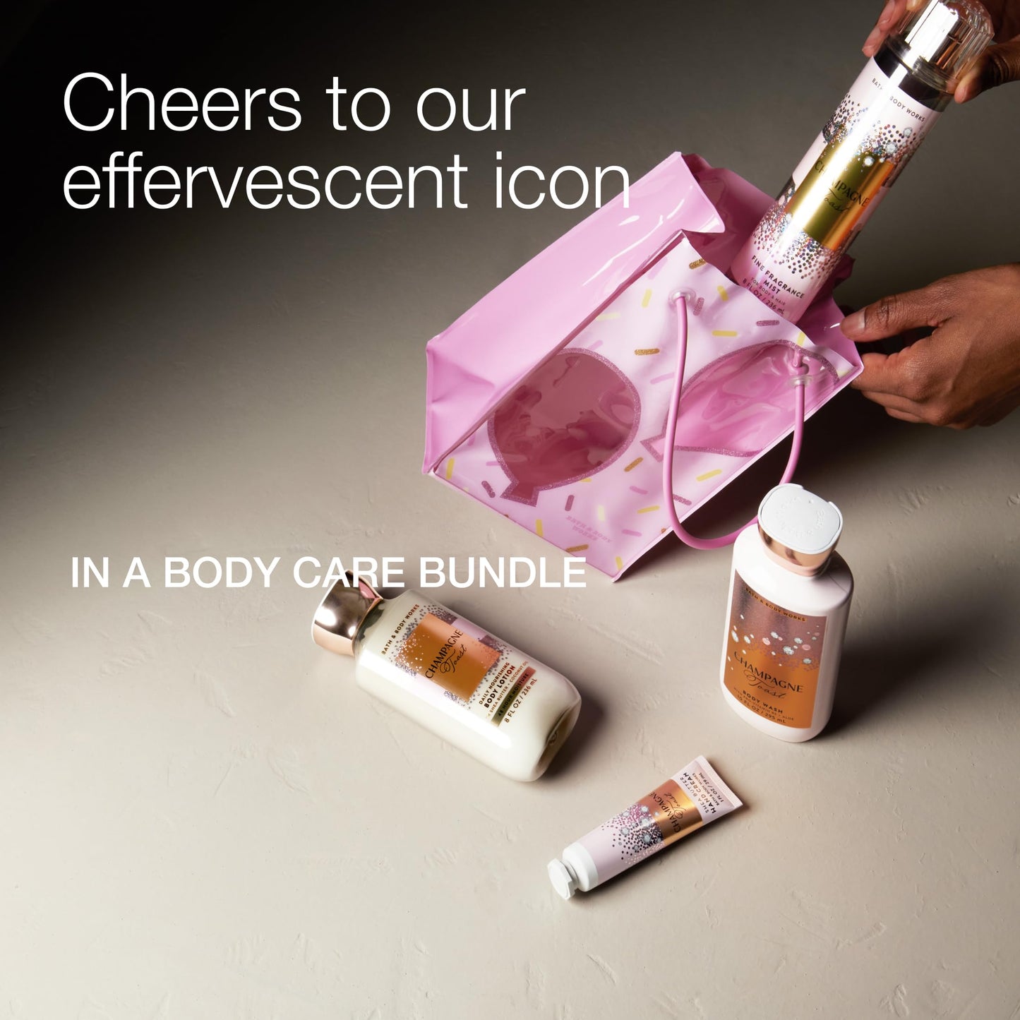 Bath & Body Works Champagne Toast Gift Set with Body Wash, Fine Fragrance Mist, Lotion, & Hand Cream – Personal Care Collection for Gifts or Individual Use, Champagne & Sparkling Berry Scent - 1 Pack