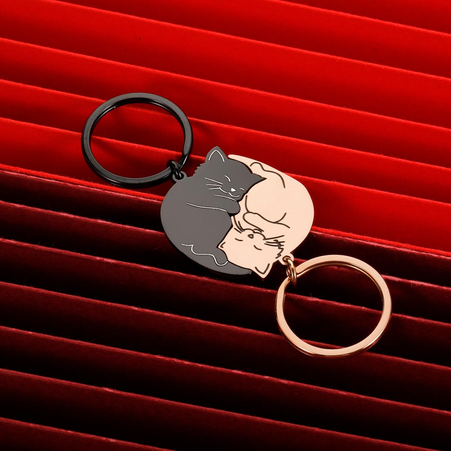 Valentines Day Gifts for Her Him Cute Keychain for Boyfriend Girlfriend Best Friend Matching Couple Stuff for Wife Husband Cat Lover Fiancée National Girlfriends Day Gifts Boo Basket Stuffers