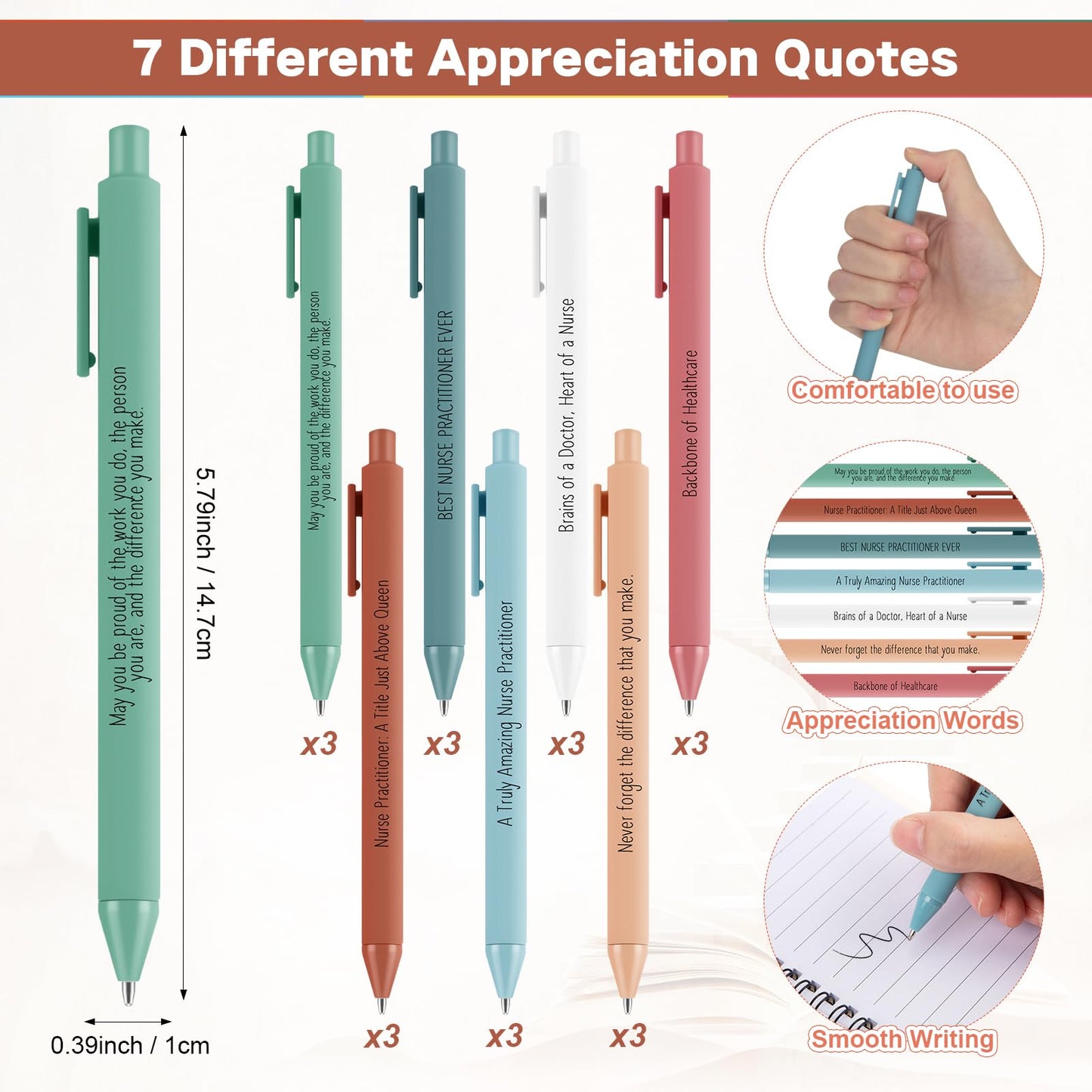 Yexiya 21 Sets Nurse Appreciation Week Gifts for Practitioner Including Positive Affirmation Ballpoint Pens Inspirational Notebooks Positive Office Gifts for Women Employee Coworker Nurses Assistant